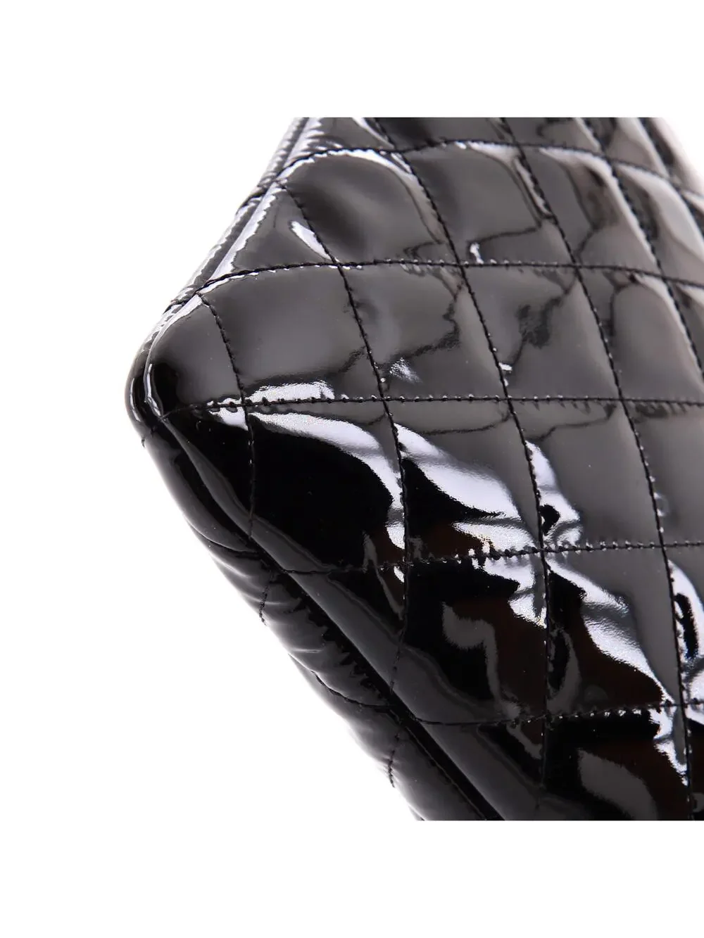 Chanel O Case Clutch Quilted Patent #340339C11B